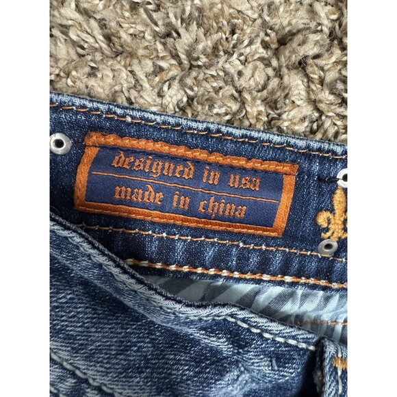 Rock Revival Shorts Womens 32 Stephanie Cut Off Denim Flap Embelished Pocket Y2K - Picture 13 of 16